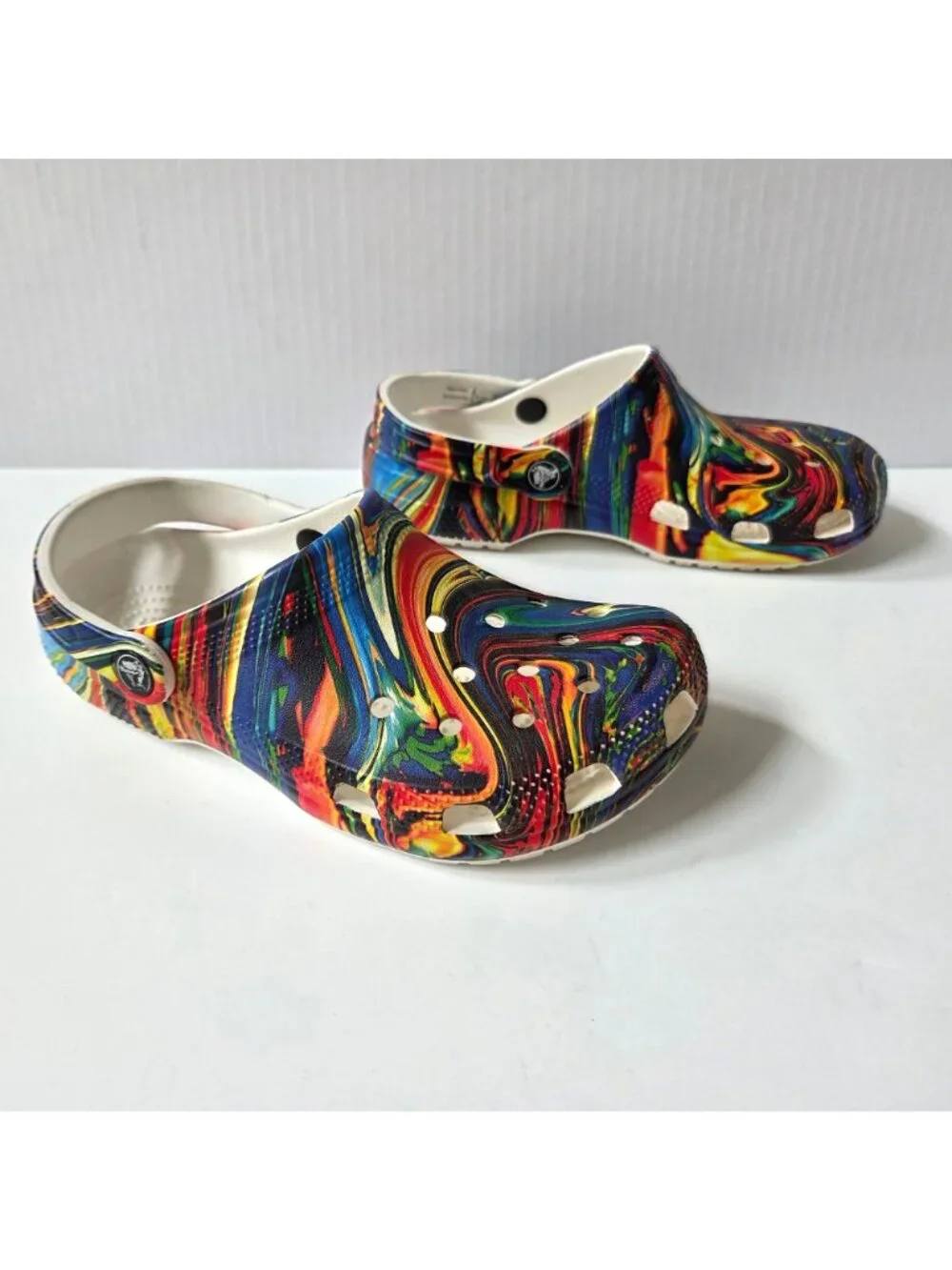 Crocs Shoes J 4 Marbled Tie Dye Out Of This World Rainbow Swirl Comfort Clogs